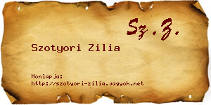 Szotyori Zilia névjegykártya
