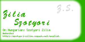 zilia szotyori business card